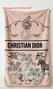 Christian Dior Safari Animal Flannel Blanket Throw Sofa Decor D120